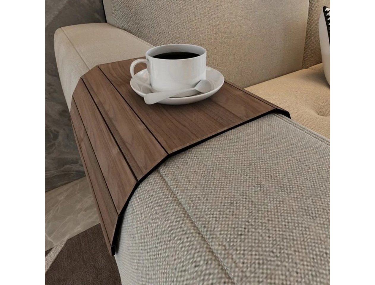 Moblix Beistelltisch AMYRA 2 x Sofablett Couch Serviertablett - 48 x 14 x 2 cm von Moblix