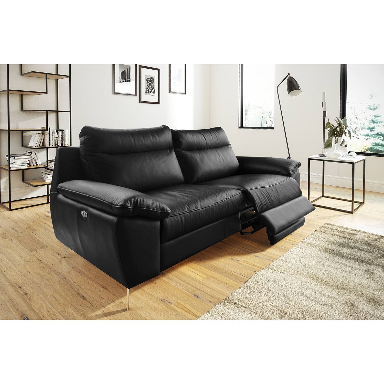 Modoform Sofa Kimball 2,5-Sitzer Schwarz Echtleder 216x95x96 cm von Modoform