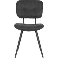 Esszimmer Stuhl mit gepolsterter Rückenlehne Anthrazit und Schwarz (2er Set) von Möbel Exclusive