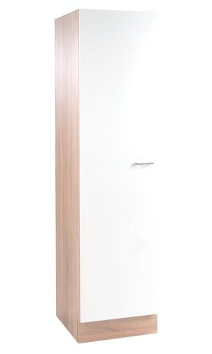 Möbel Jack Hochschrank Küche - Eiche Sonoma - Weiß - 1 Tür - 50 cm breit - Seitenschrank Küchenschrank Mehrzweckschrank von Möbel Jack