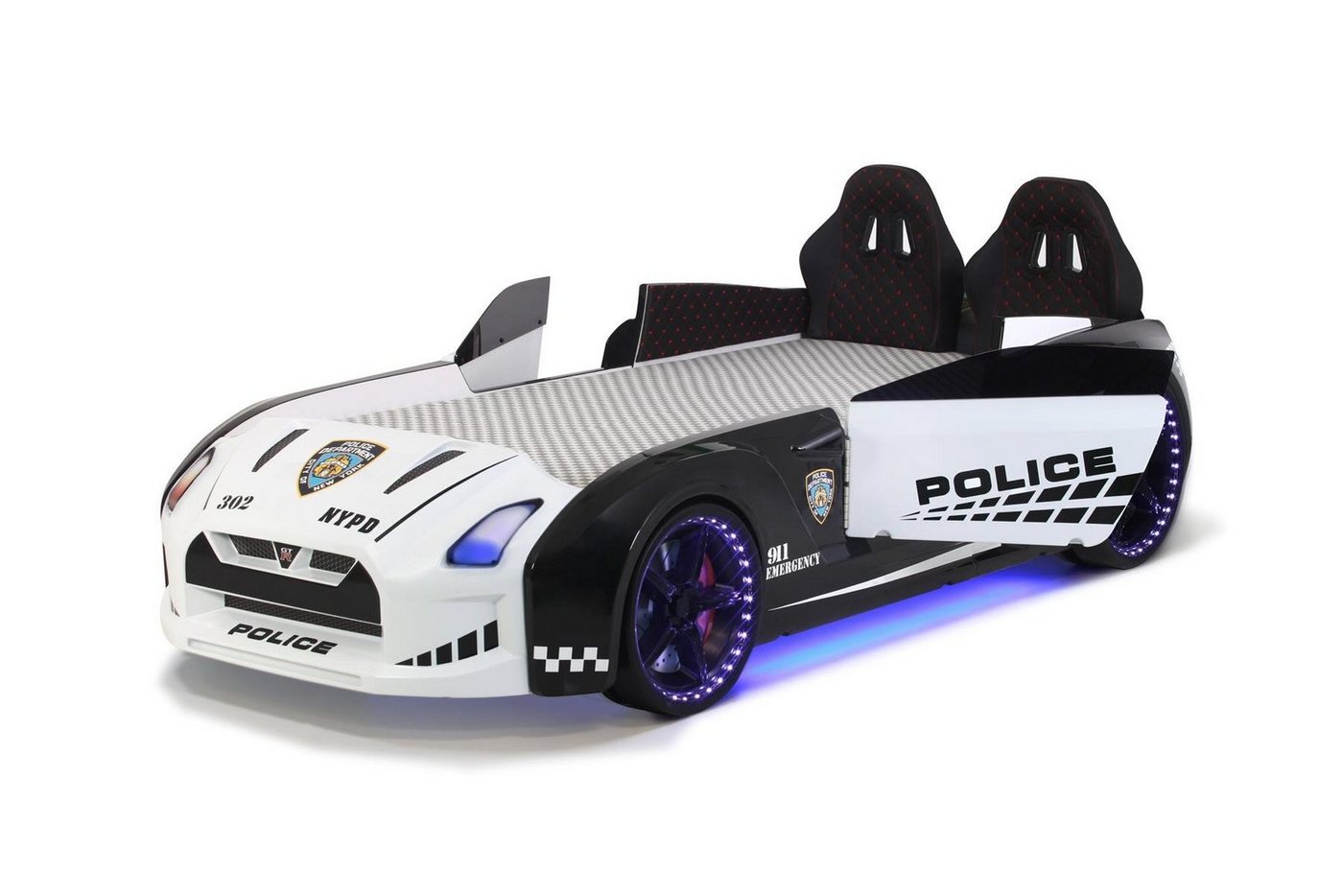 Möbel-Lux Autobett GT-V Police, mit Sound Sirene und Bluetooth von Möbel-Lux