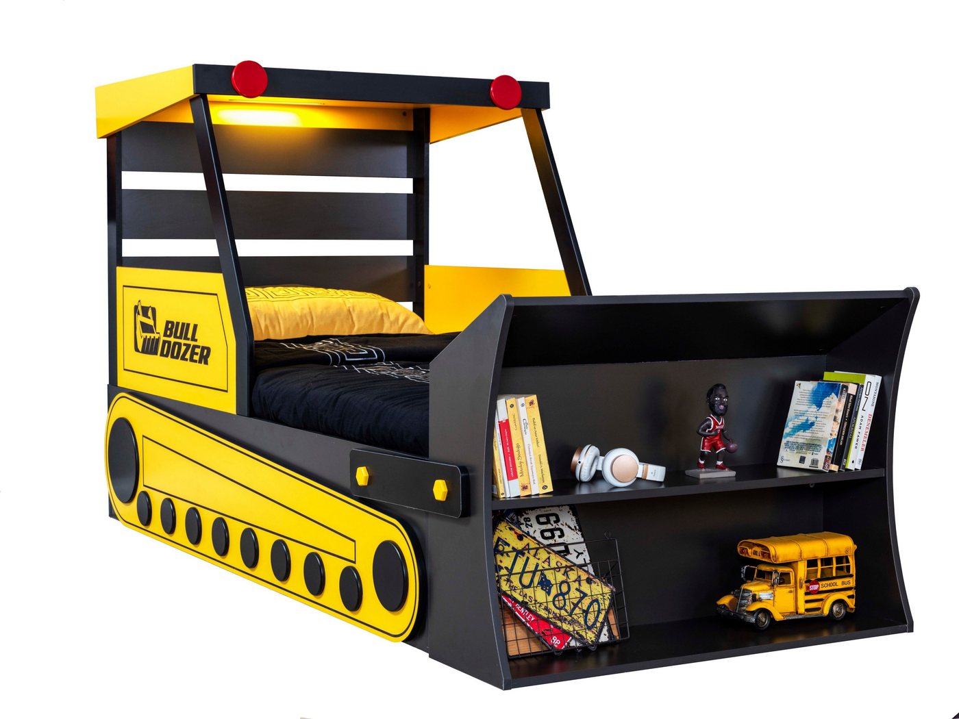 Möbel-Lux Kinderbett Bulldozer, Dach mit LED-Beleuchtung von Möbel-Lux