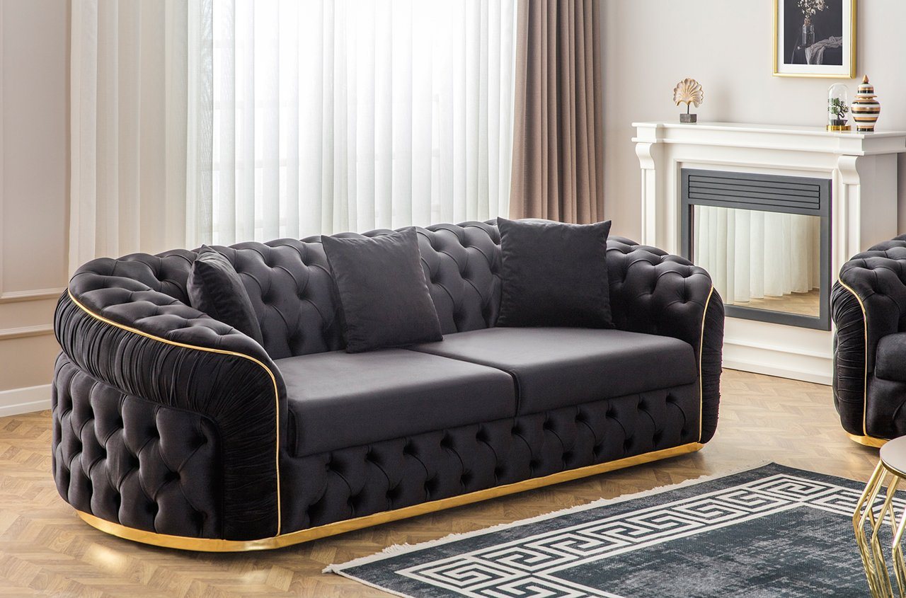 Möbel-Lux Sofa Elite, 2-Sitzer, Chesterfield, Goldverzierung von Möbel-Lux
