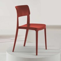 Rote Stapelstühle aus Kunststoff 51 cm breit (4er Set) von Möbel4Life