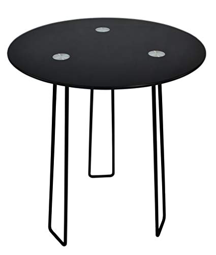Möbelbörse Beistelltisch Glas Rund Couchtisch Glastisch Sofatisch Tisch Metall Retro Schwarz 5185-05 B-Ware von Möbelbörse