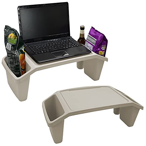 Möbelbörse Betttablett Frühstückstablett Laptoptisch Tablett Serviertablett Tisch PC Ständer Bett Couch | pflegeleicht | Kunststoff (Beige), L x B x H ca. : 59,5cm x 30,5cm x 21,5cm von Möbelbörse