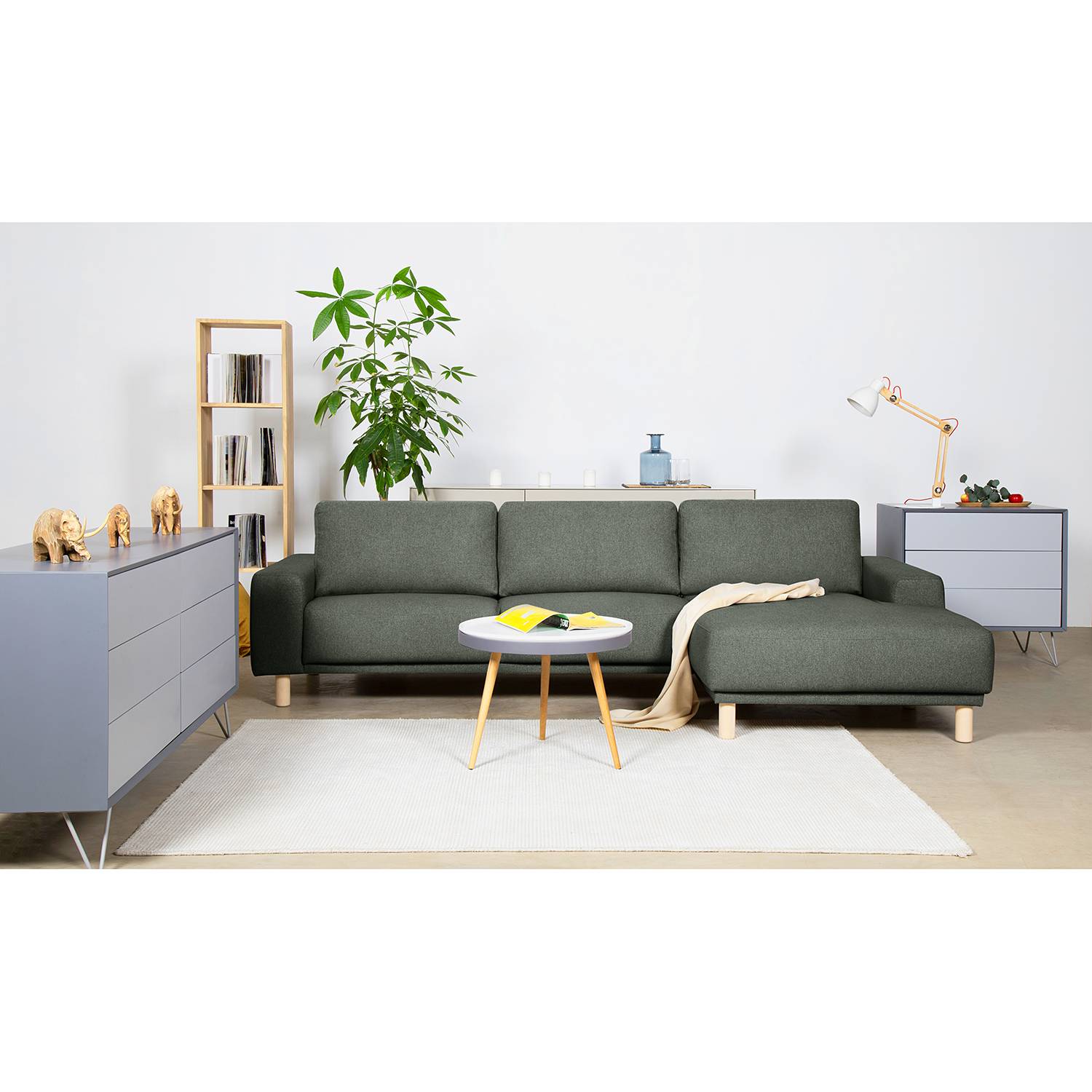 Mørteens Ecksofa Kotila Grau Polyester 288x82 cm (BxH) Skandi von Norrwood