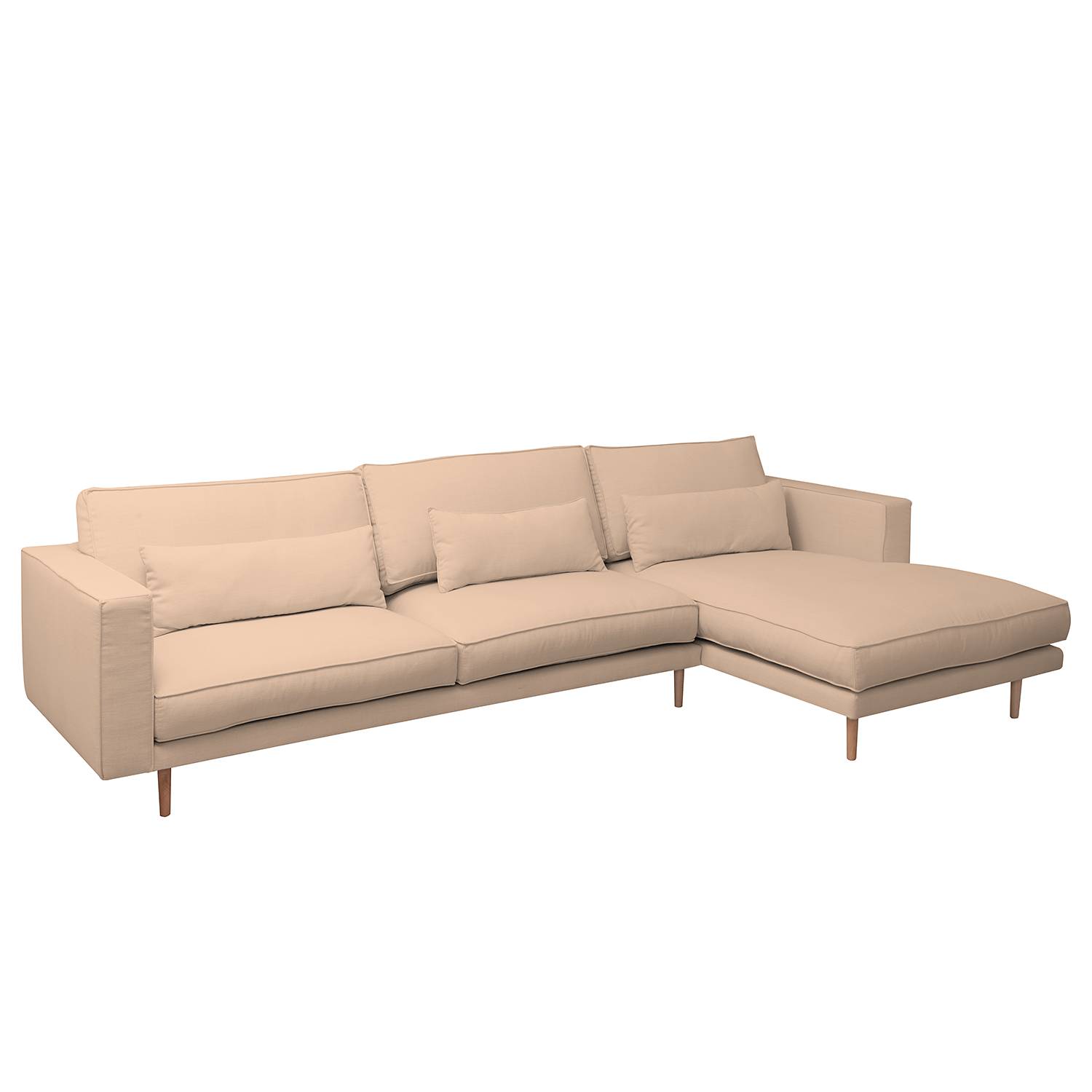 Mørteens Ecksofa Lacona 3-Sitzer Pastellaprikot Strukturstoff 321x70x172 cm von Norrwood