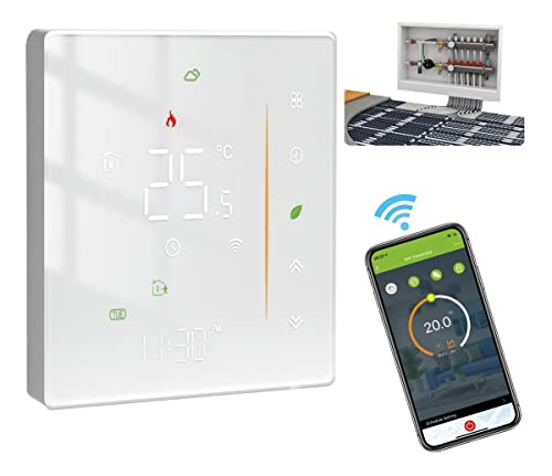 MOES Smart Thermostat Fussbodenheizung,WiFi Smart Home Raumthermostat Digital Programmierbares Kompatibel Alexa Echo/Google Home Stimmenkontrolle,Smart Life/Tuya App(5A Wasser Fußbodenheizung) von MoesGo