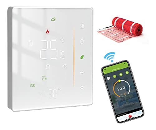 MOES Thermostat Fussbodenheizung Smart,WiFi Smart Home Raumthermostat Digital Programmierbares Kompatibel Alexa Echo/Google Home Stimmenkontrolle,Smart Life/Tuya App(16A Fußbodenheizung Elektrisch) von MoesGo