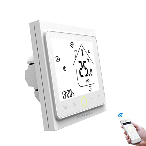 MoesGo WLAN Smart Thermostat für Wasser Fußbodenheizung,Programmierbares Raumthermostat Kompatibel mit Alexa Echo/Google Home/Smart Life/Tuya App von MoesGo