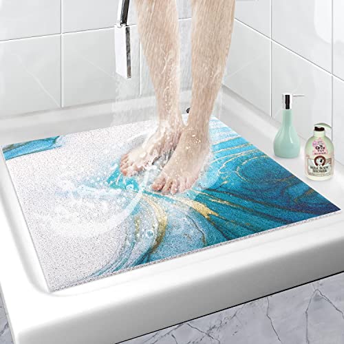 Duschmatte rutschfest | Badewannenmatte Waschbar | Badematte Badewanne Anti-Schimmel | PVC Luffa Antirutschmatte Badewanne (05-Quadrat, 60 x 60 cm) von Mofonky