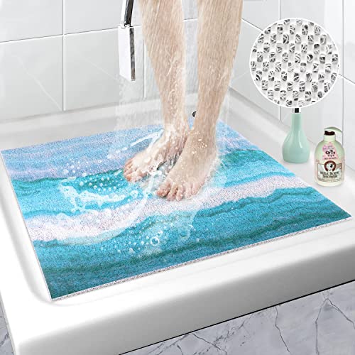 Duschmatte rutschfest | Badewannenmatte Waschbar | Badematte Badewanne Anti-Schimmel | PVC Luffa Antirutschmatte Badewanne (06-Quadrat, 60 x 60 cm) von Mofonky