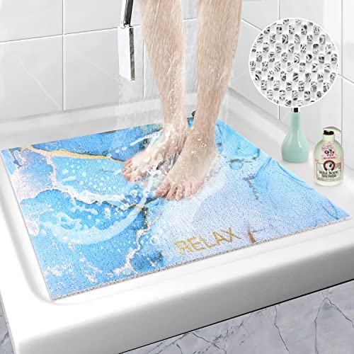Duschmatte rutschfest | Badewannenmatte Waschbar | Badematte Badewanne Anti-Schimmel | PVC Luffa Antirutschmatte Badewanne (07-Quadrat, 60 x 60 cm) von Mofonky