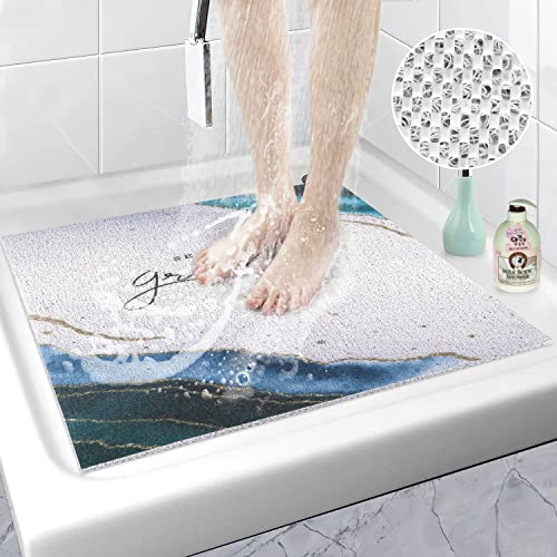 Duschmatte rutschfest | Badewannenmatte Waschbar | Badematte Badewanne Anti-Schimmel | PVC Luffa Antirutschmatte Badewanne (10-Quadrat, 60 x 60 cm) von Mofonky
