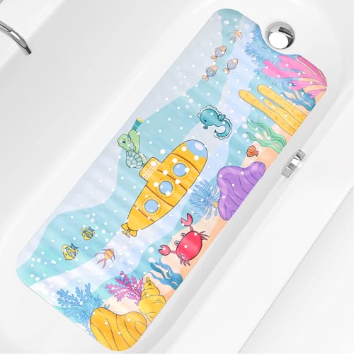 Mofonky Kinder Badewannenmatte rutschfest Badematte: 100x40cm Antirutschmatte Badewanne Dusche Matte Waschbar - Baby Anti Rutsch Duschmatte Duscheinlage Rutschmatte (100 x 40 cm, Schildkröte) von Mofonky
