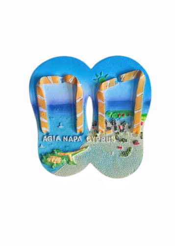 Agia Napa Zypern Schuhform Kühlschrank Magnet Reise Souvenir Kühlschrank Dekoration 3D Magnetaufkleber Handbemalt Handwerk von Moiilvcla