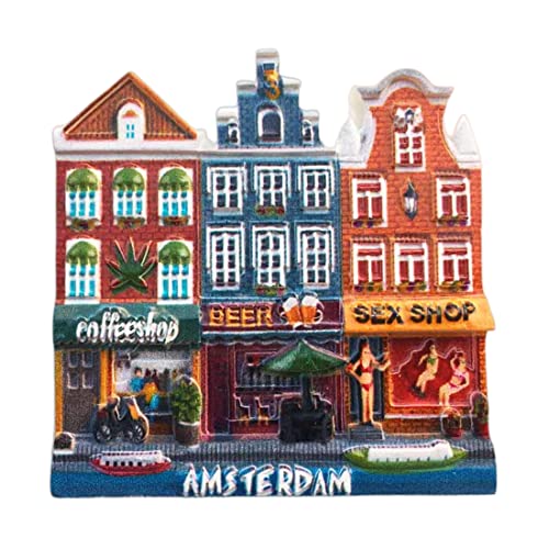 Amsterdam Niederlande Kühlschrankmagnet Reise Souvenir 3D Kühlschrank Dekoration Magnetaufkleber Handbemalte Bastelkollektion von Moiilvcla