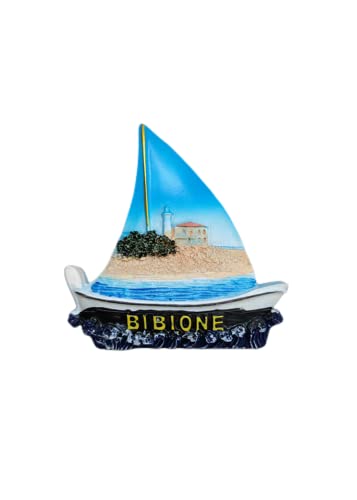 Bibione Italien Segelboot-Form Kühlschrankmagnet Reise Souvenir Kühlschrank Dekoration 3D Magnetaufkleber handbemalt Bastelkollektion von Moiilvcla