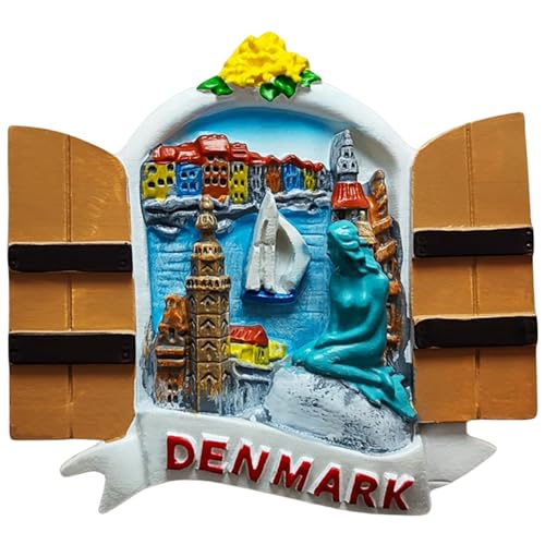 Dänemark Kühlschrankmagnet 3D Reise Souvenir Kühlschrank Dekoration Magnetaufkleber Handwerk Kollektion von Moiilvcla