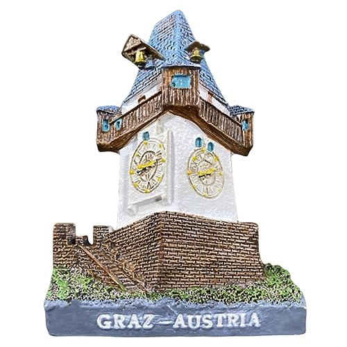 Graz Uhrturm Österreich Kühlschrankmagnet 3D Reise Souvenir Kühlschrank Dekoration Magnet Aufkleber Handwerk Kollektion von Moiilvcla