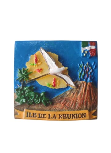 ILE De La Reunion Frankreich Kühlschrankmagnet Reise Souvenir Kühlschrank Dekoration 3D Magnetaufkleber Handbemalt Handwerk von Moiilvcla