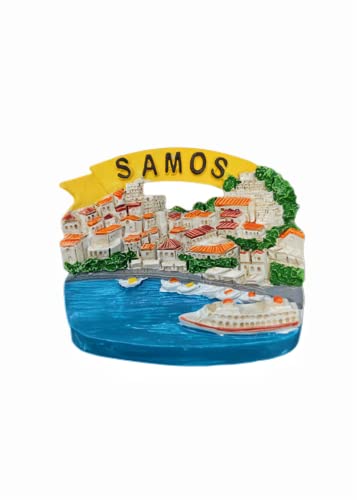 Samos Griechenland Kühlschrank Magnet Reise Souvenir Kühlschrank Dekoration 3D Magnetaufkleber Handbemalt Bastelkollektion von Moiilvcla