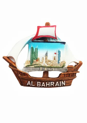Segelboot Stil Bahrain Kühlschrank Magnet Reise Souvenir Kühlschrank Dekoration Magnetaufkleber Handbemalte Bastelkollektion von Moiilvcla