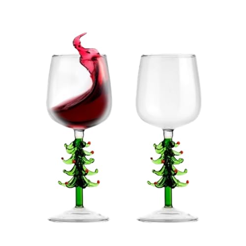 Molinter Weinglas mit Weihnachtsbaum Stamm 380ml Behälter Wint erglas Weihnachtsfeier Weihnachts Neujahrsgeschenke von Molinter