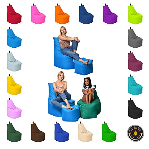 Momiralland Classic Sitzsack XL - XXL mit Hocker Sitzkissen BodenKissen Sessel In- & Outdoor geeignet Gaming Sitzsack für Erwachsene und Kinder… (Pink, XL - Durchmesser 65 cm) von Momiralland
