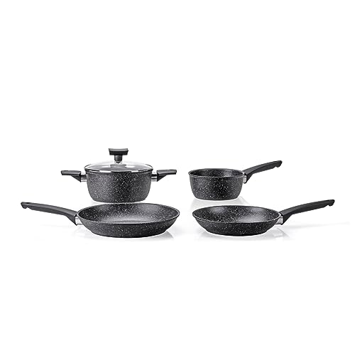 Moneta Magnolia Stone Black Kochgeschirr-Set 5-teilig, auch für Induktion. von Moneta