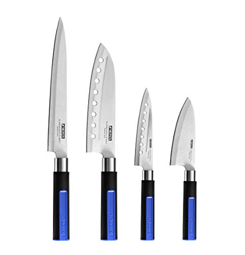Monix Solid + 4-teiliges japanisches Messer-Set aus hochwertigem Edelstahl, Keine Farbe von Monix