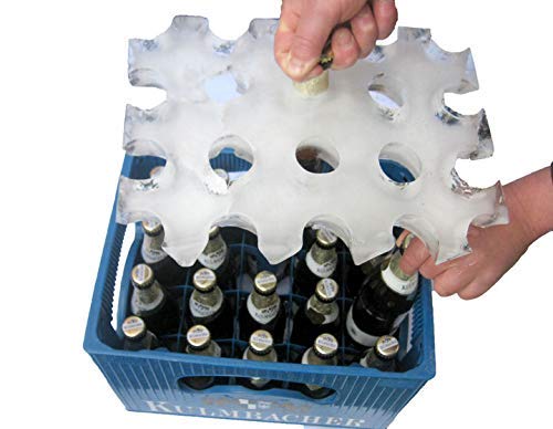 Monsterzeug Bierkühler, Eisblockform für Bierkisten, Für Kasten mit 20 x 0,5 l Flaschen, blau von Monsterzeug