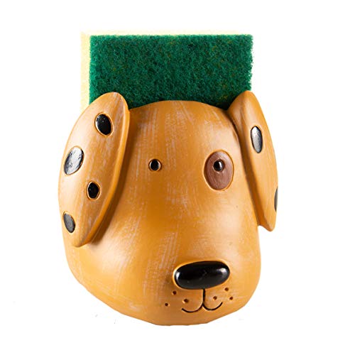 MONTEMAGGI Schwammhalter aus Harz Musino Hund Ohren Punkte 9,5 x 8 x 11,5 cm (Orange) von MONTEMAGGI