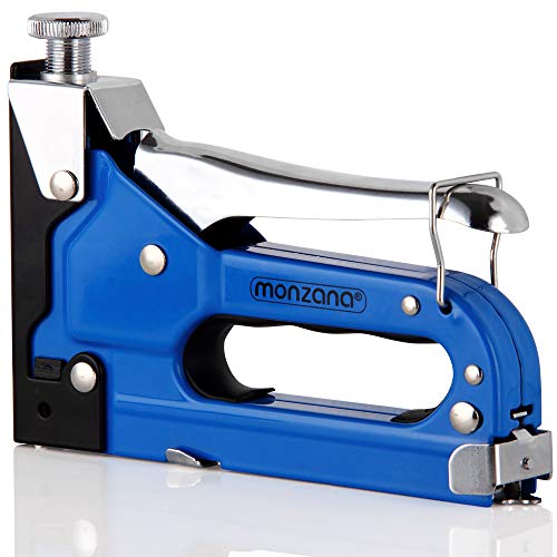 MONZANA® Handtacker 3in1 Tacker 1500 tlg Klammern & Nägel stufenlos einstellbare Schlagstärke Heftgerät Klammergerät Holz von Monzana