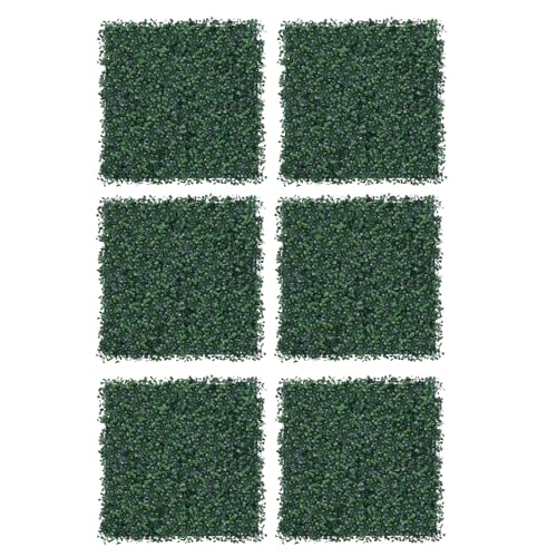 50x50 cm Künstliche Pflanzenmatten Pflanzenwand aus PE, Künstliche Farn-Wandpaneel Pflanzwand Dekor mit Krawatten für Innen und Außen, Künstlich Grün Hecke Sichtschutzwand Dekoration (6 Stück) von MooBeey