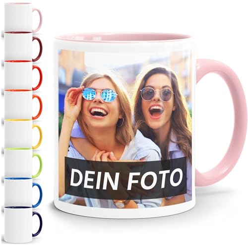 MoonWorks® Fototasse, Tasse mit Foto und Text selbst gestalten, personalisierte Geschenke, Fotogeschenke rosa unisize von MoonWorks