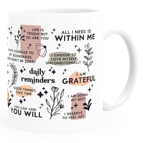 MoonWorks® Kaffee-Tasse Motivation Affirmation Sprüche Motivationsgeschenke lustig Kollegen Mutmacher Daily Reminders Vulgär weiß standard von MoonWorks