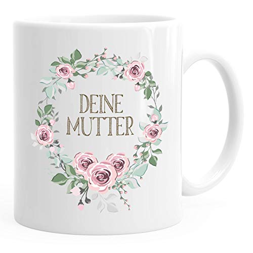 MoonWorks Kaffee-Tasse Schimpfwörter Beleidigung Ironie Geschenk-Tasse lustige Büro-Tasse Mutter weiß unisize von MoonWorks