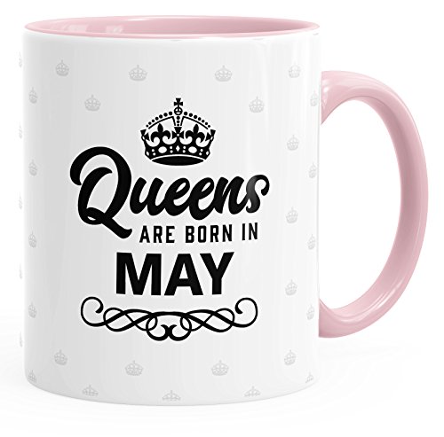 MoonWorks Queens are born in May Geburtstags Spruch Kaffee-Tasse rosa unisize von MoonWorks