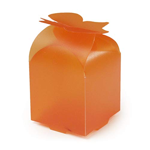 Mopec e802.09 – Box mit Verschluss in Form von Schmetterling orange transparent, Pack mit 25 Stück von Mopec