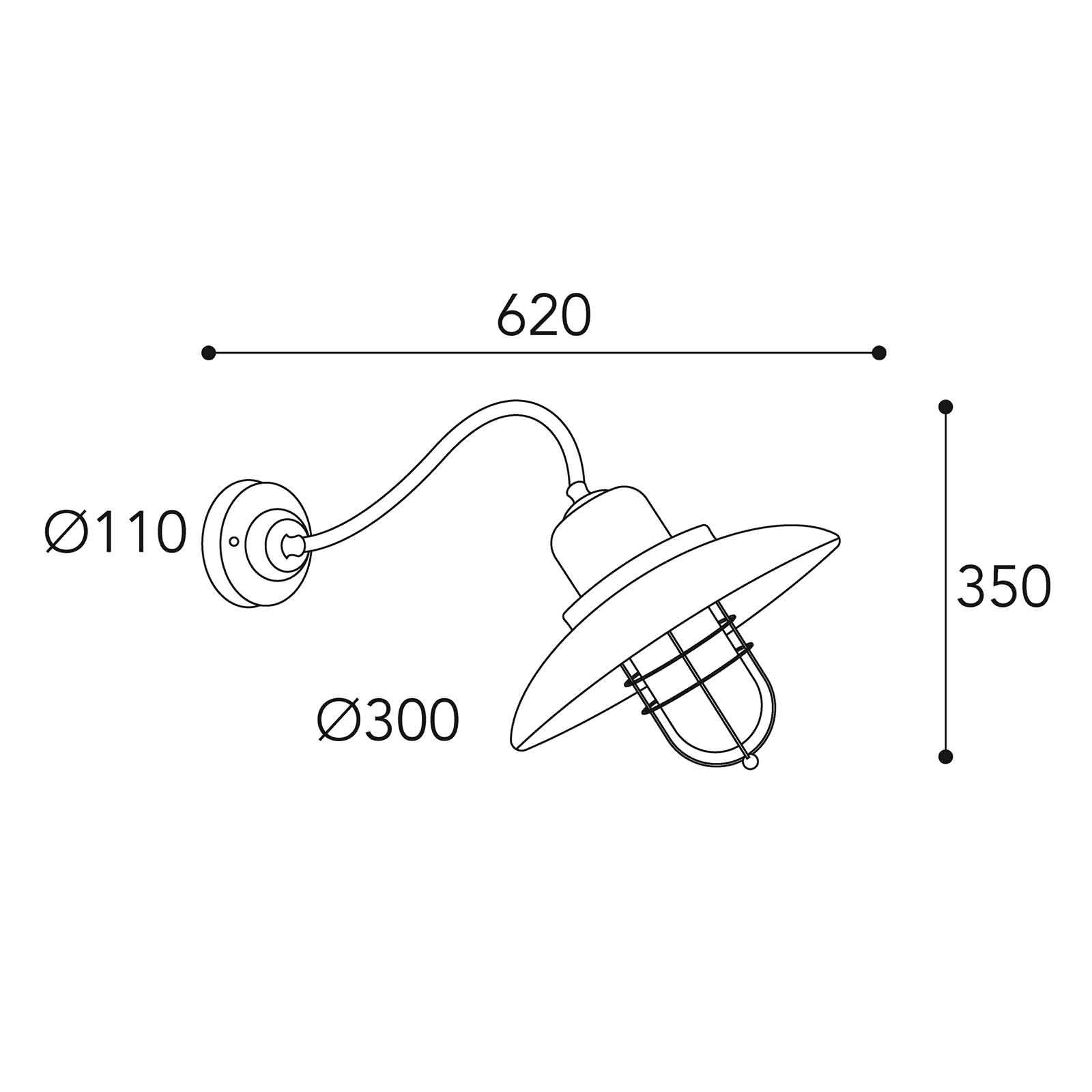 Wandlampe Patio Cage 3301 messing antik/klar von Moretti Luce