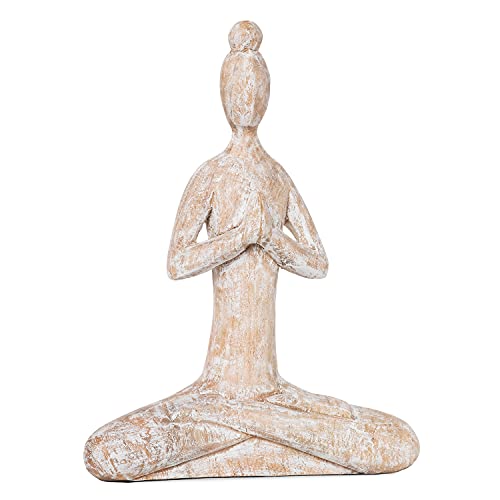 Moritz Skulptur Yoga Hands Kundalini-Yoga Meditative massives Mangoholz - Handarbeit 37,5 x 26 x 8 cm I weiß von Moritz