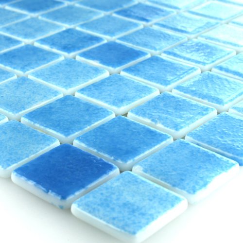 Glas Schwimmbad Pool Mosaik Fliesen Hellblau Mix von Mosafil