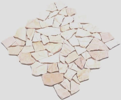 Mosaik Fliese Marmor Naturstein Bruch Ciot golden cream poliert Struktur für BODEN WAND BAD WC DUSCHE KÜCHE FLIESENSPIEGEL THEKENVERKLEIDUNG BADEWANNENVERKLEIDUNG Mosaikmatte Mosaikplatte von conwire