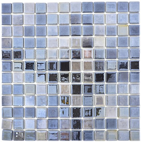 Mosaik Fliese ECO Recycling GLAS ECO anthrazit metallic für WAND BAD WC DUSCHE KÜCHE FLIESENSPIEGEL THEKENVERKLEIDUNG BADEWANNENVERKLEIDUNG Mosaikmatte Mosaikplatte von conwire