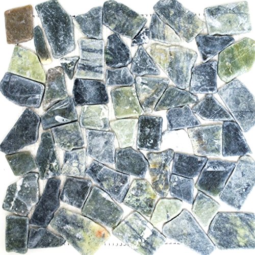 Mosaik Fliese Marmor Naturstein Bruch Ciot grau-grün für BODEN WAND BAD WC DUSCHE KÜCHE FLIESENSPIEGEL THEKENVERKLEIDUNG BADEWANNENVERKLEIDUNG Mosaikmatte Mosaikplatte von conwire