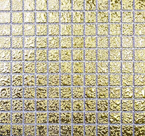 Keramikmosaik Mosaikfliese GOLD struktur Wand Fliesenspiegel Küche MOS18-0707 | 10 Mosaikmatten von Mosaik-Netzwerk