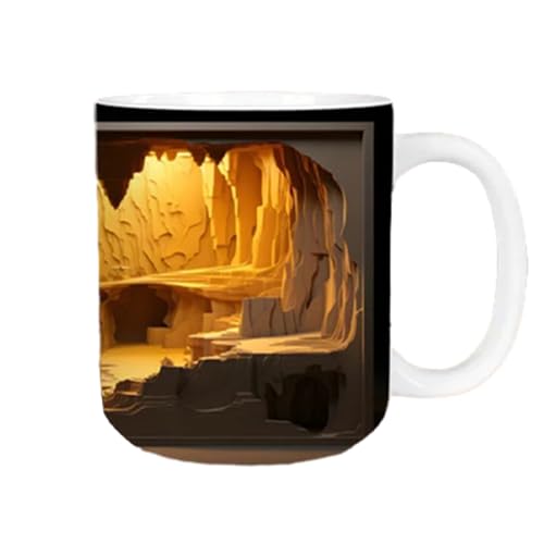 3D-Bücherregal-Tasse | Eine kleine Bibliotheksregaltasse | Creative Space Design Mehrzweck-Keramikbecher | 3D weißes Kaffeetassenregal | Ästhetische Raumdekoration, Geschenke für Leser, Buchliebhaber von Moslalo