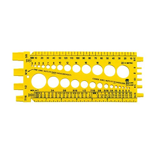 Motorcycle Storehouse B.V. Gewindelehre Schraubenschablone Werkzeug für Zoll/Metrisch Schrauben Muttern Gewinde und Unterlegscheiben, 220x84 mm von AWEHIRU